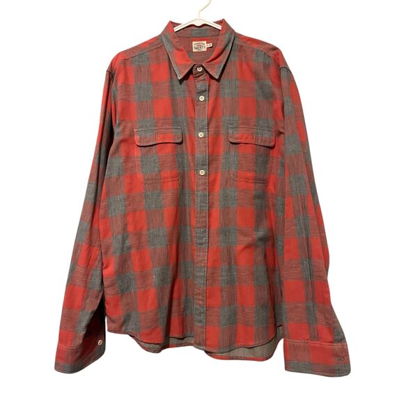 Faherty Men's Dusty Red Plaid Belmar Work Shirt Sz XL - Picture 1 of 7